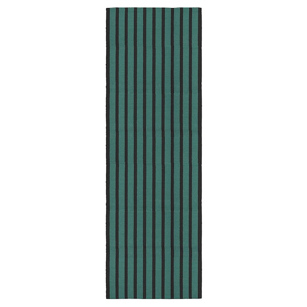 IKEA VÄGSKYLT rug, blue-green/black, 2\'7 inx8\'2 in Blue Green / Black, Ikea Ireland | 1267FWGNA