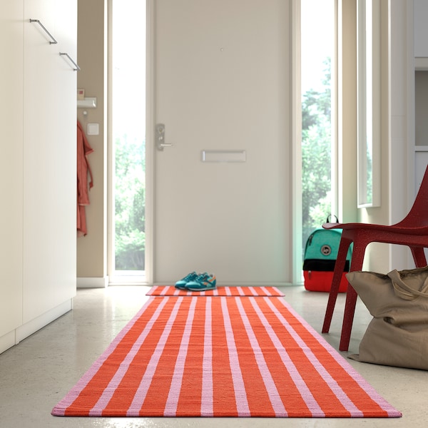 IKEA VÄGSKYLT rug, pink/orange, 2'7 inx8'2 in Pink / Orange, Ikea Ireland | 9106VGHKQ