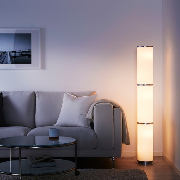 IKEA VIDJA Floor lamp with LED bulb, white, Ikea Ireland | 9586NXJHV
