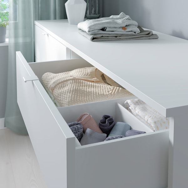IKEA VIHALS 6-drawer dresser, white/anchor/unlock function, 55 1/8x18 1/2x29 1/2 in, Ikea Ireland | 5690DCWRK