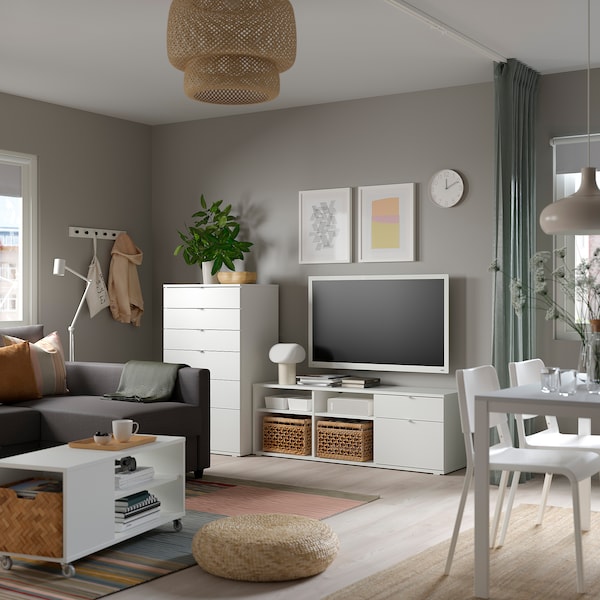 IKEA VIHALS TV unit, 57 1/2x14 5/8x19 5/8 in White, Ikea Ireland | 0473OHXAB
