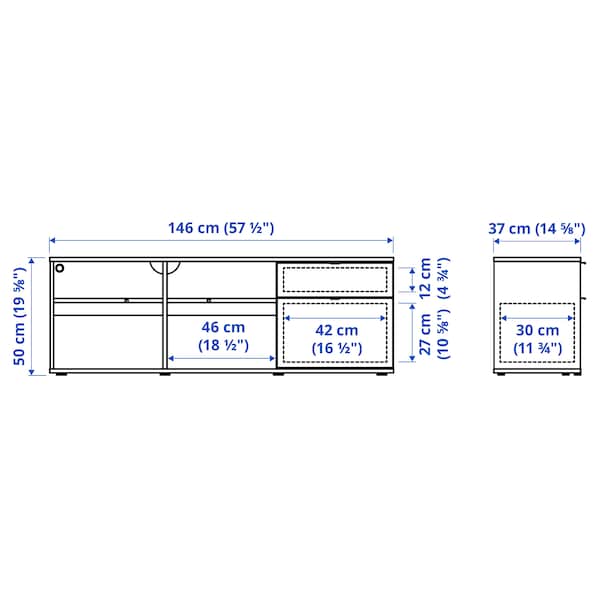 IKEA VIHALS TV unit, 57 1/2x14 5/8x19 5/8 in White, Ikea Ireland | 0473OHXAB