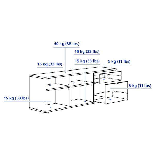 IKEA VIHALS TV unit, 69 3/8x14 5/8x19 5/8 in White, Ikea Ireland | 5394GVIXR