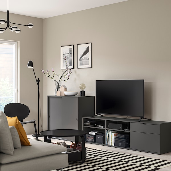 IKEA VIHALS TV/storage combination, 108 1/4x18 1/2x35 3/8 in Dark Gray, Ikea Ireland | 9873JCDAW