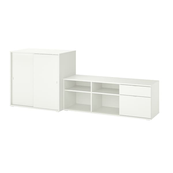 IKEA VIHALS TV/storage combination, 95 1/4x14 5/8x35 3/8 in White, Ikea Ireland | 7189PTMGL