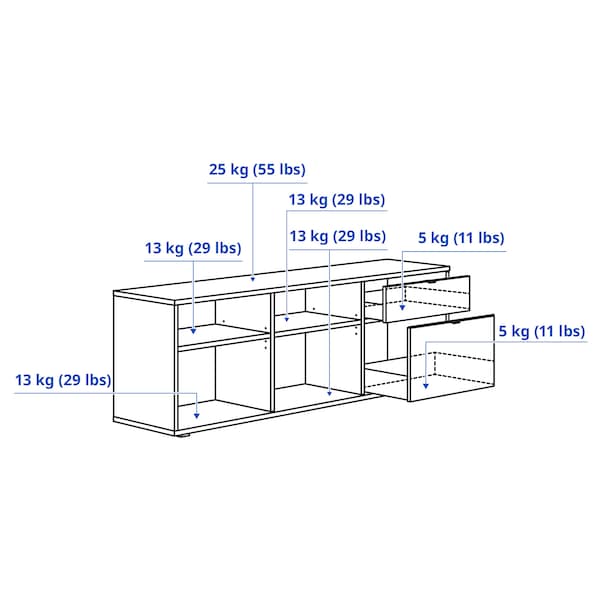 IKEA VIHALS TV/storage combination, 95 1/4x14 5/8x35 3/8 in Dark Gray, Ikea Ireland | 6134LQAKU
