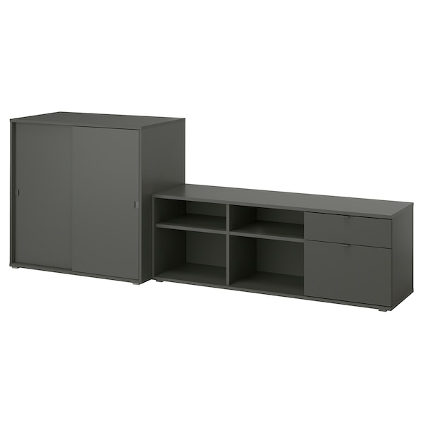 IKEA VIHALS TV/storage combination, 95 1/4x14 5/8x35 3/8 in Dark Gray, Ikea Ireland | 6134LQAKU