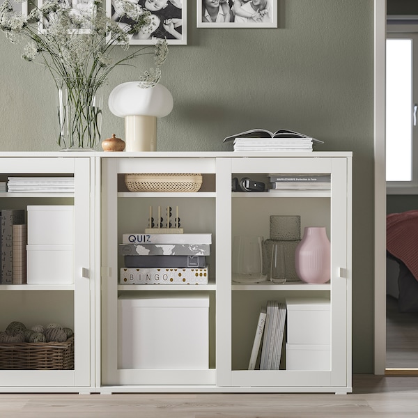 IKEA VIHALS cabinet with sliding glass doors, 37 1/2x14 5/8x35 3/8 in White, Ikea Ireland | 7603ZIRAL