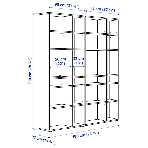 IKEA VIHALS shelving combination, dark gray, 74 3/4x14 5/8x78 3/4 in, Ikea Ireland | 8145VLATI