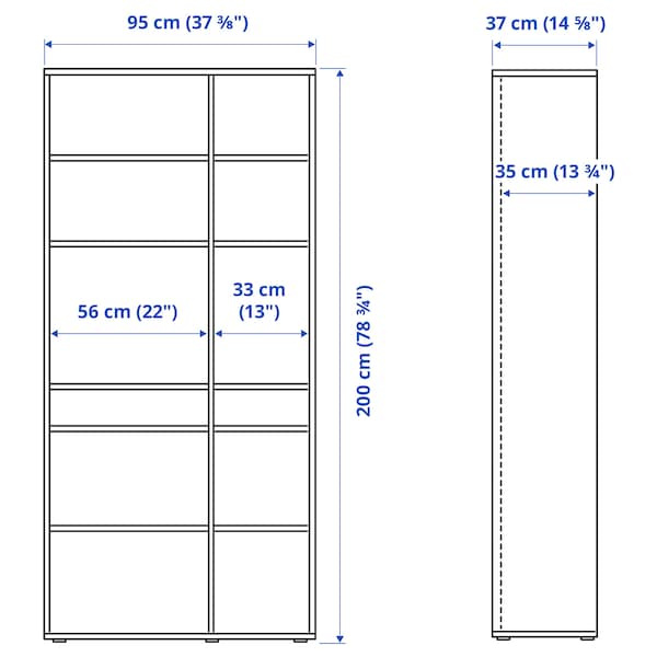 IKEA VIHALS shelving unit with 10 shelves, 37 3/8x14 5/8x78 3/4 in White, Ikea Ireland | 5274ZVTYH