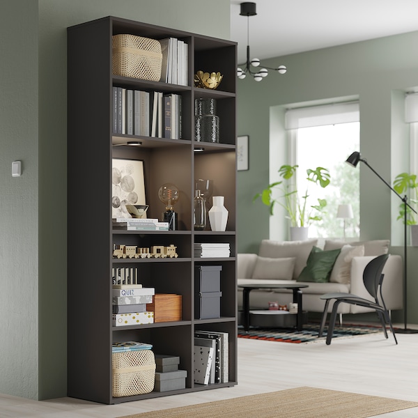 IKEA VIHALS shelving unit with 10 shelves, 37 3/8x14 5/8x78 3/4 in Dark Gray, Ikea Ireland | 9238EYKOU