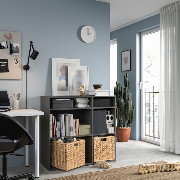 IKEA VIHALS shelving unit with 4 shelves, 37 3/8x14 5/8x35 3/8 in Dark Gray, Ikea Ireland | 7068RZPCW