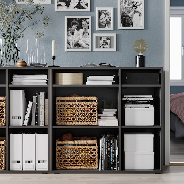 IKEA VIHALS shelving unit with 4 shelves, 37 3/8x14 5/8x35 3/8 in Dark Gray, Ikea Ireland | 7068RZPCW