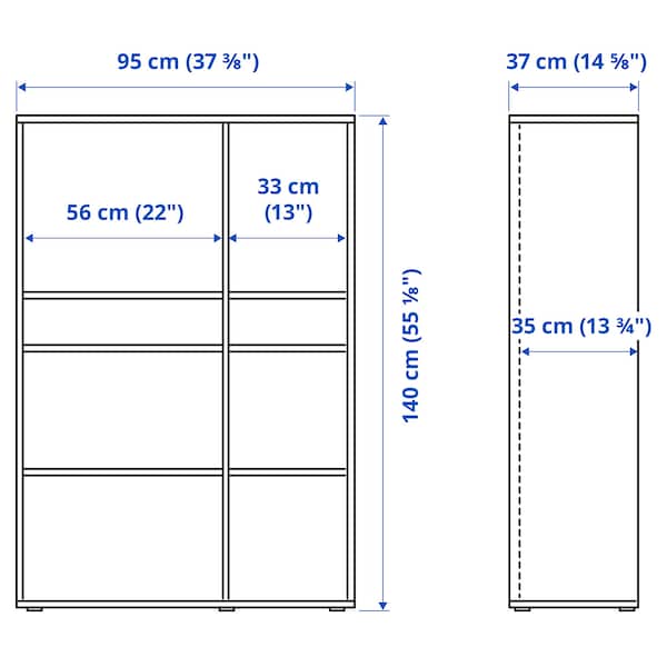 IKEA VIHALS shelving unit with 6 shelves, 37 3/8x14 5/8x55 1/8 in Dark Gray, Ikea Ireland | 7965CPHRB