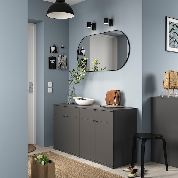 IKEA VIHALS sideboard, 55 1/8x18 1/2x29 1/2 in Dark Gray, Ikea Ireland | 9163WVRQP