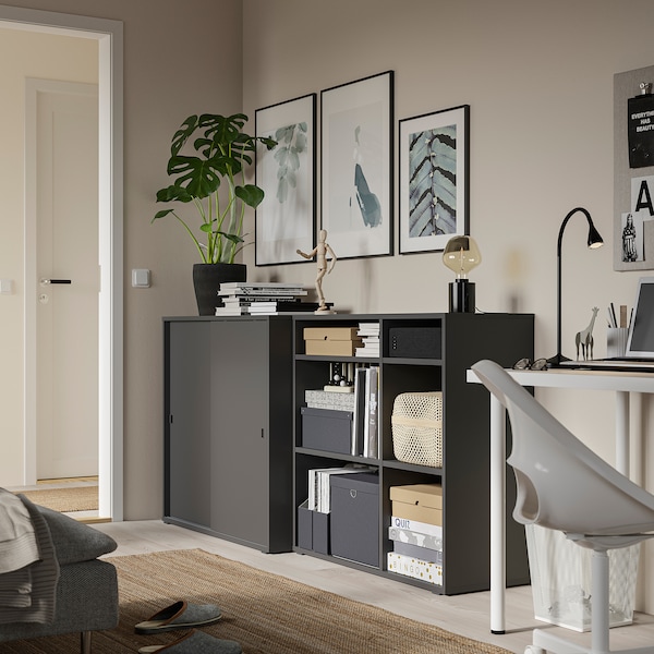 IKEA VIHALS storage combination, 74 3/4x18 1/2x35 3/8 in Dark Gray, Ikea Ireland | 2361JXRTB