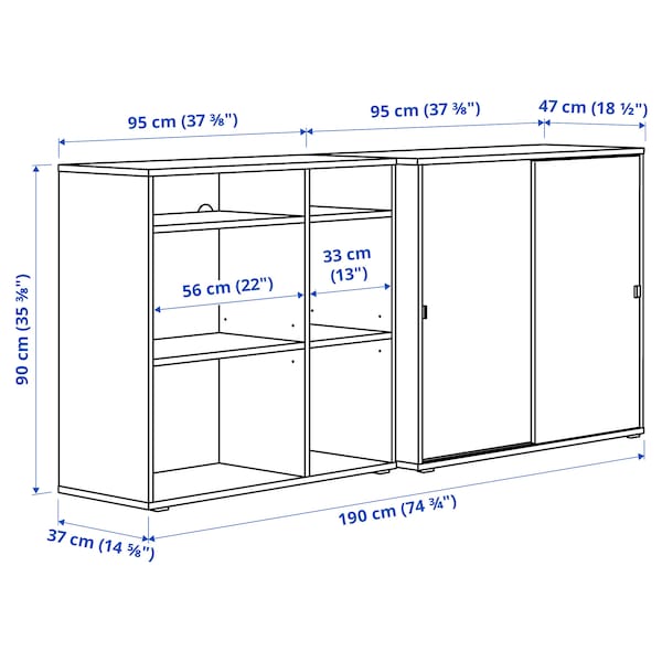 IKEA VIHALS storage combination, 74 3/4x18 1/2x35 3/8 in Dark Gray, Ikea Ireland | 2361JXRTB