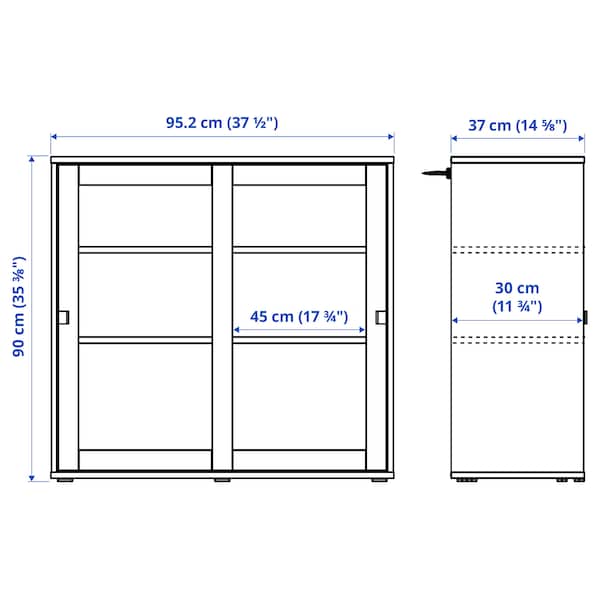 IKEA VIHALS storage combination w/glass doors, clear glass, 74 3/4x14 5/8x35 3/8 in Dark Gray, Ikea Ireland | 9827ZKEVH