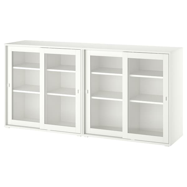 IKEA VIHALS storage combination w/glass doors, 74 3/4x14 5/8x35 3/8 in White / Clear Glass, Ikea Ireland | 0472LWNDO