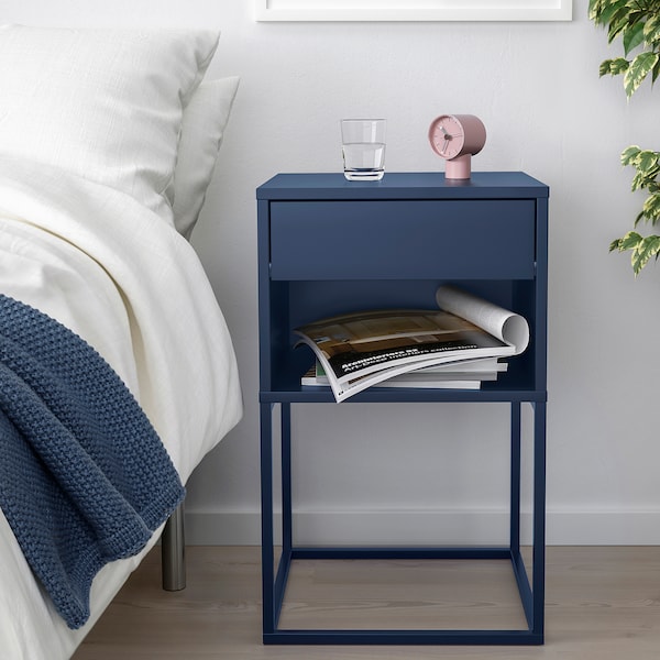 IKEA VIKHAMMER nightstand, 15 3/4x15 3/8 in Blue, Ikea Ireland | 3760PYEVK