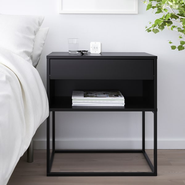 IKEA VIKHAMMER nightstand, 23 5/8x15 3/8 in Black, Ikea Ireland | 4612HPDUR