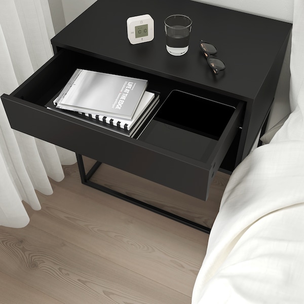 IKEA VIKHAMMER nightstand, 23 5/8x15 3/8 in Black, Ikea Ireland | 4612HPDUR