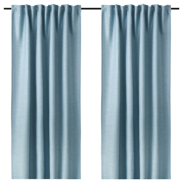 IKEA VILBORG room darkening curtains, 1 pair, 57x98 in Blue / Gray, Ikea Ireland | 5012UKMOF