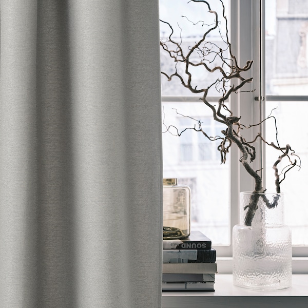 IKEA VILBORG room darkening curtains, 1 pair, 57x98 in Gray, Ikea Ireland | 1743VPNJM
