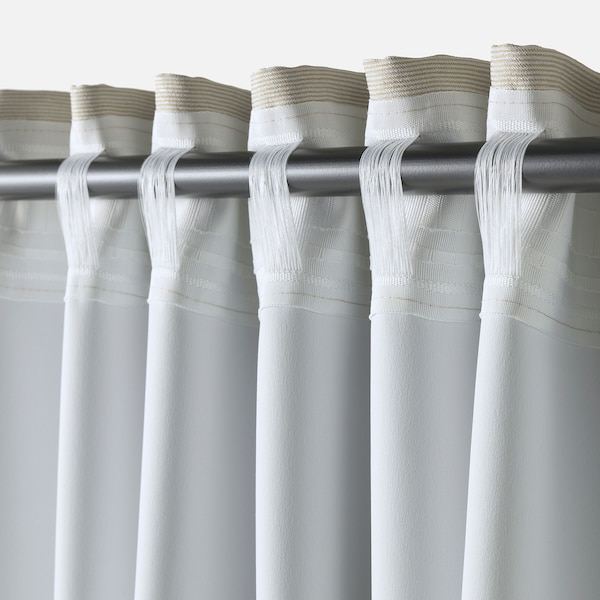 IKEA VILBORG room darkening curtains, 1 pair, 57x84 in Beige, Ikea Ireland | 0614ASIXJ
