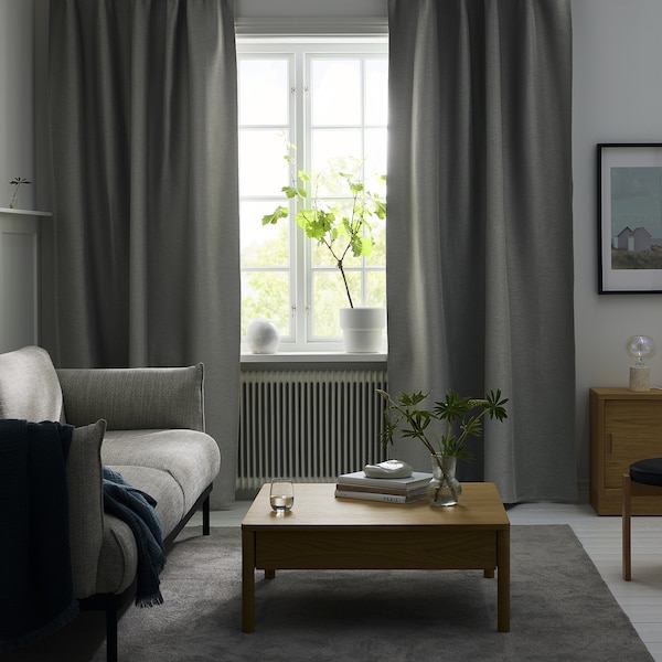 IKEA VILBORG room darkening curtains, 1 pair, 57x84 in Gray, Ikea Ireland | 5976WSYPZ