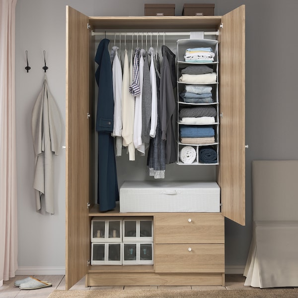 IKEA VILHATTEN wardrobe with 2 doors and 2 drawers, oak effect, Ikea Ireland | 1854UAGRI