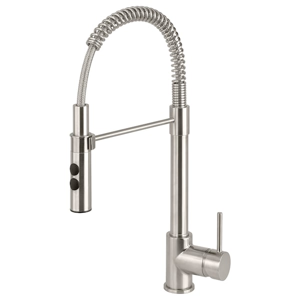 IKEA VIMMERN kitchen faucet with handspray, stainless steel color, Ikea Ireland | 6530YQTRO