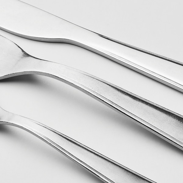 IKEA VIMPELFISK 20-piece cutlery set with holder, stainless steel bamboo/off-white, Ikea Ireland | 6394PAWVK