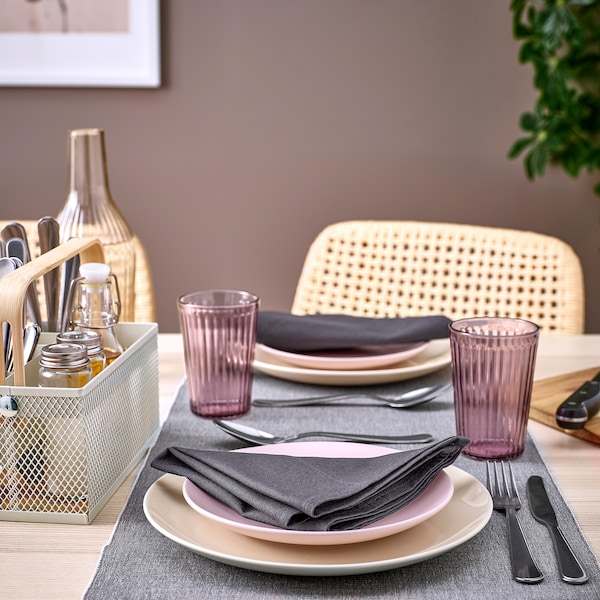IKEA VIMPELFISK 20-piece cutlery set with holder, stainless steel bamboo/off-white, Ikea Ireland | 6394PAWVK