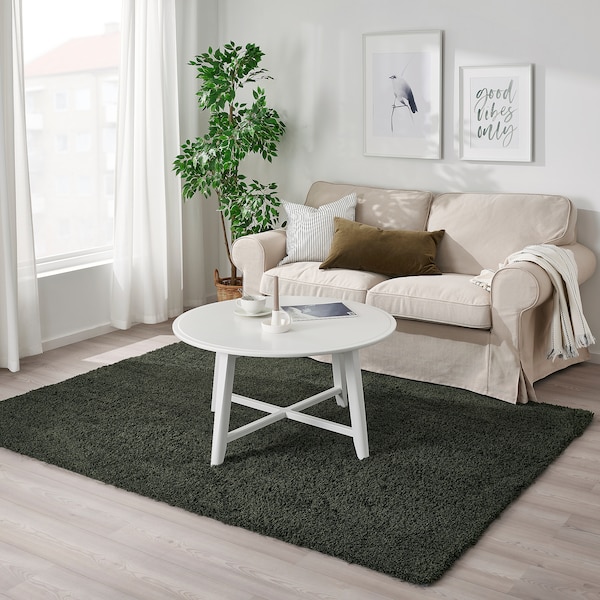 IKEA VINDEBÄK rug, high pile, 5'3 inx7'7 in Dark Green, Ikea Ireland | 8534HDOFU