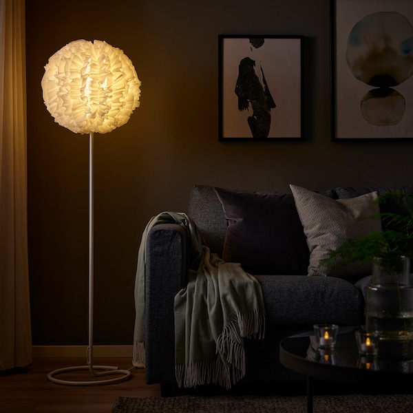 IKEA VINDKAST floor lamp with LED bulb, white, Ikea Ireland | 3148RGEJZ