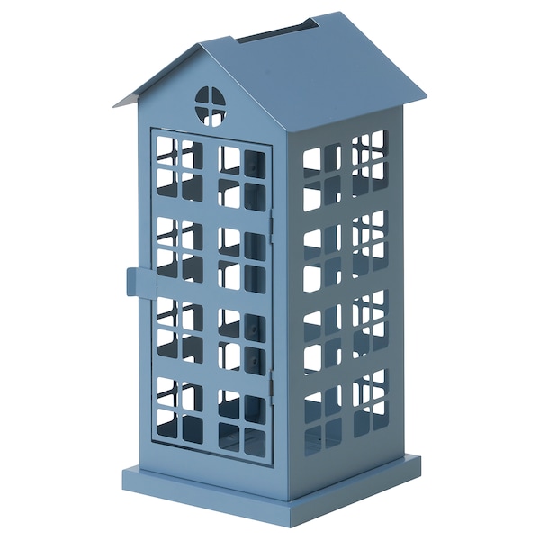 IKEA VINTERFEST block candle holder, house/dark blue, 14 in, Ikea Ireland | 8130ITSGZ