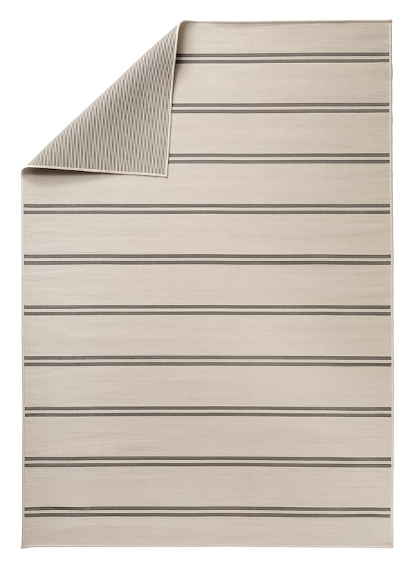 IKEA VIRKLUND rug flatwoven, in/outdoor, beige/dark gray, 5'3 inx7'7 in, Ikea Ireland | 8061QSICY