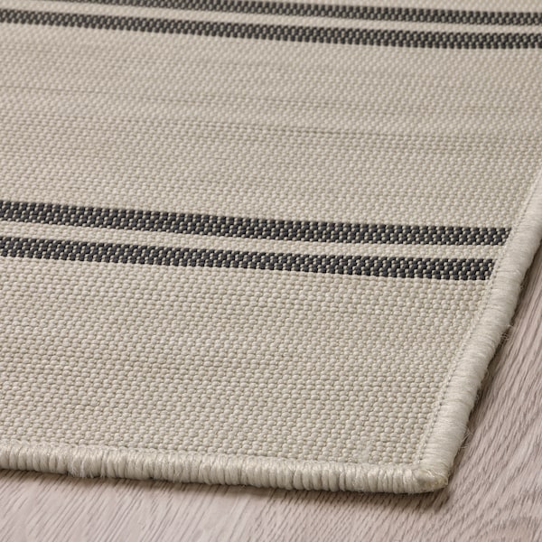 IKEA VIRKLUND rug flatwoven, in/outdoor, beige/dark gray, 5'3 inx7'7 in, Ikea Ireland | 8061QSICY