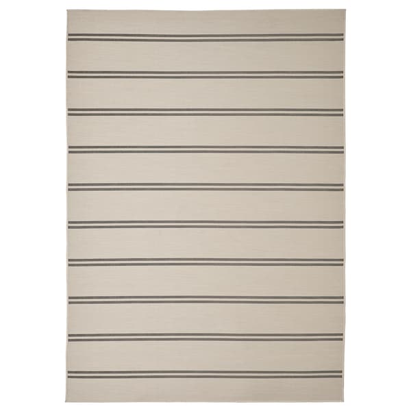 IKEA VIRKLUND rug flatwoven, in/outdoor, beige/dark gray, 5\'3 inx7\'7 in, Ikea Ireland | 8061QSICY