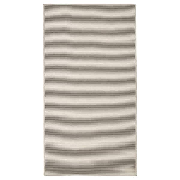 IKEA VIRKLUND rug flatwoven, in/outdoor, white/beige/dark gray, 2'7 inx4'11 in, Ikea Ireland | 7408GCNQH