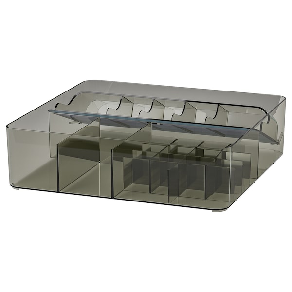 IKEA VISSLAÅN box with compartments, gray, 12 ¾x12 ¼x3 ¼ in, Ikea Ireland | 2678FCYZL