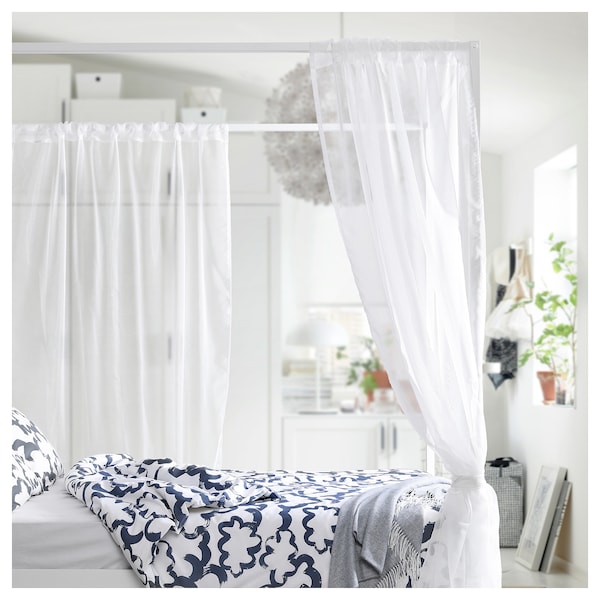 IKEA VITARNA four-poster bed frame, Full/Double White / Luröy, Ikea Ireland | 1503HUVAB
