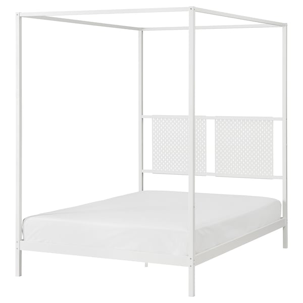 IKEA VITARNA four-poster bed frame, white Luröy, Full Skådis White, Ikea Ireland | 6078LEJDT