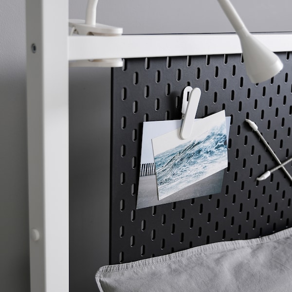 IKEA VITARNA four-poster bed frame, white Luröy, Full Skådis Black, Ikea Ireland | 1072TNVFP