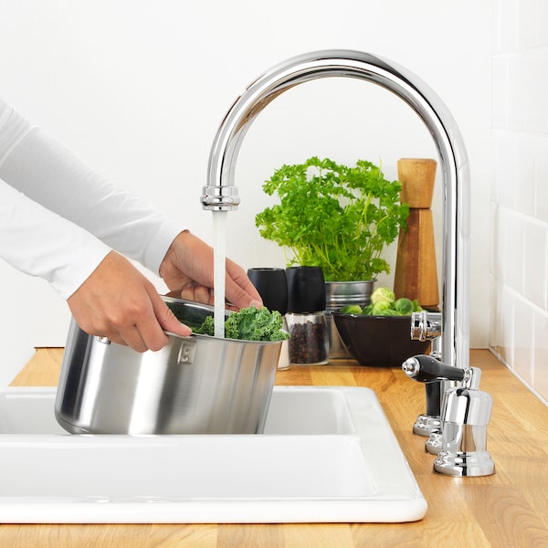 IKEA VITHAVET kitchen faucet/separate handspray, chrome plated, Ikea Ireland | 4573ZKUSM
