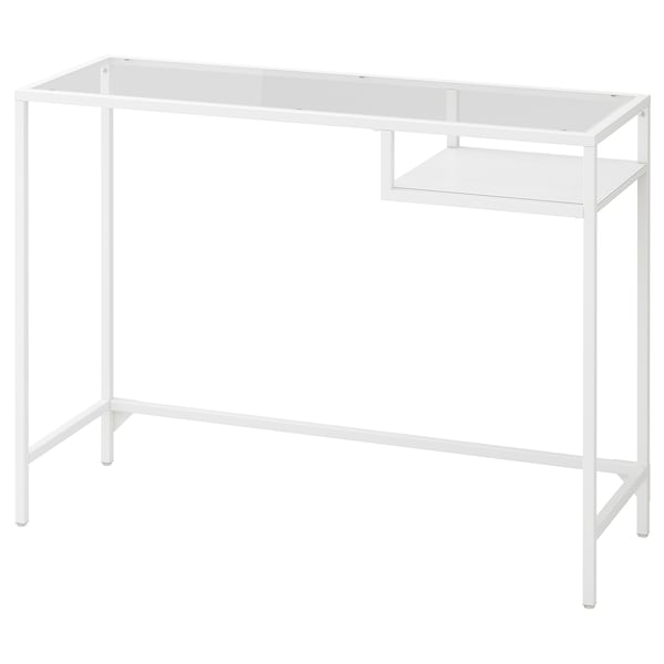 IKEA VITTSJÖ Laptop table, white, glass, 39 3/8x14 1/8 in, Ikea Ireland | 4295UOCNH