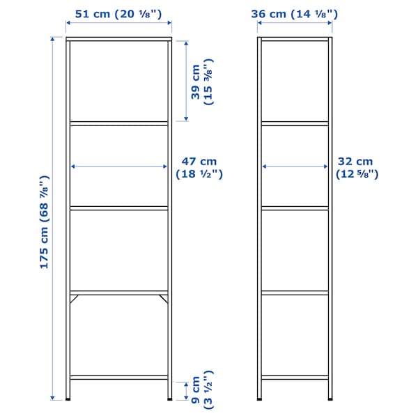 IKEA VITTSJÖ Shelf unit, black-brown, glass, Width: 20 1/8 in, Ikea Ireland | 3174VOKGX