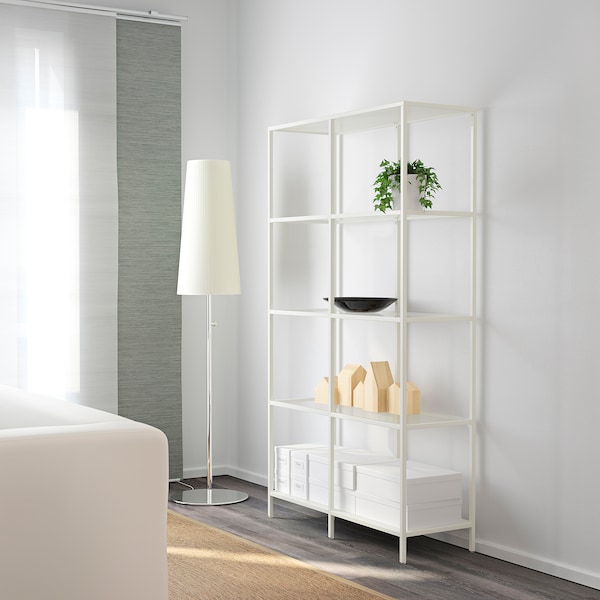IKEA VITTSJÖ Shelf unit, glass, Width: 39 3/8 in White, Ikea Ireland | 7865TPJWB