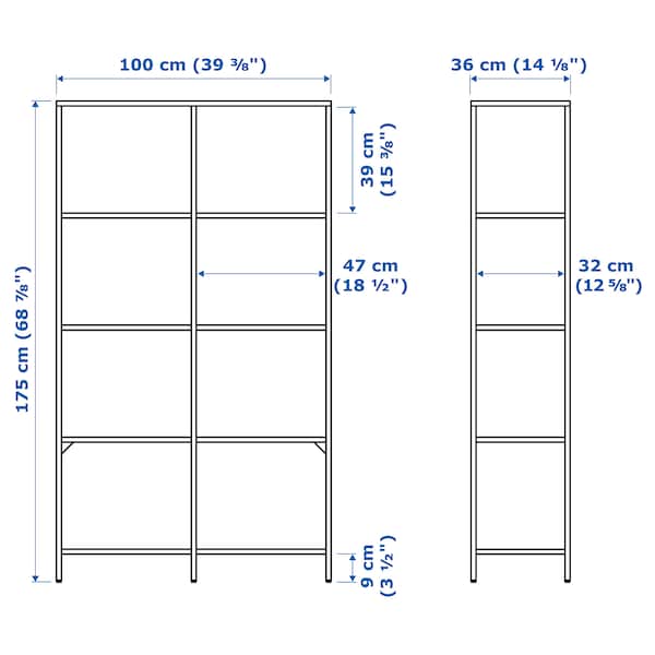 IKEA VITTSJÖ Shelf unit, glass, Width: 39 3/8 in White, Ikea Ireland | 7865TPJWB
